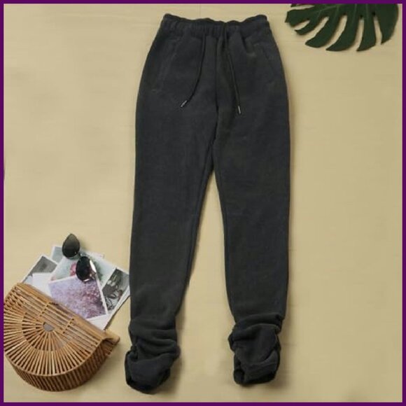 Sherpa Lined Fleece Sweatpants Women's Joggers Athletic Lounge Pants - Picture 4 of 8